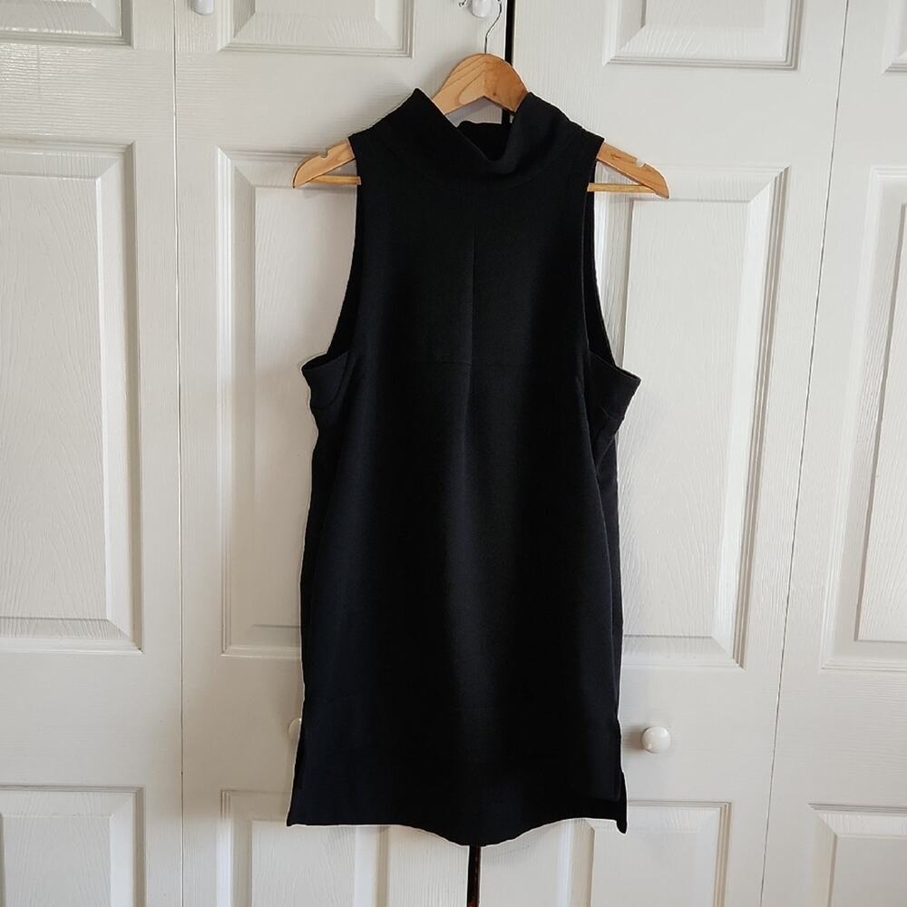 Free People Womens Black Goldie‎ Tunic Dress Size SM High-Low Pockets Neutral